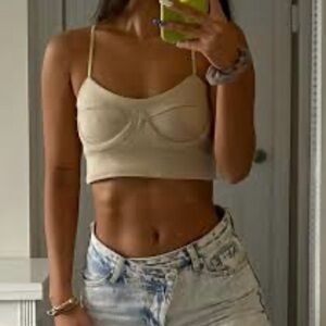 Adika Beige Crop Top